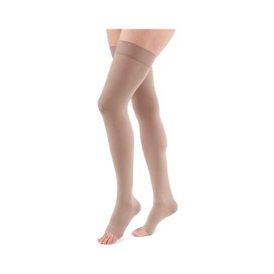 Duomed Advantage 30-40 Thigh High with Beaded Top Band Open Toe Beige