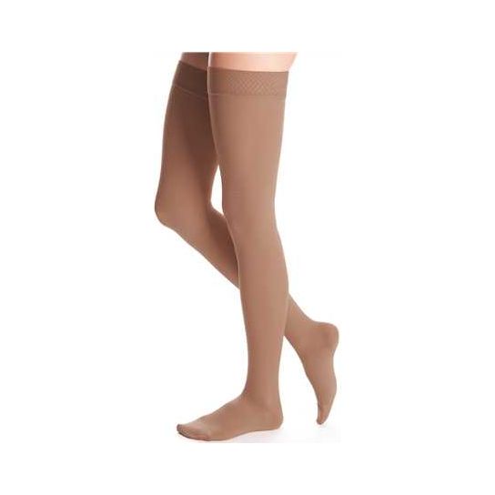 duomed advantage 30-40 mmHg thigh beaded topband closed toe petite almond