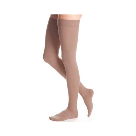 duomed advantage 30-40 mmHg thigh beaded topband closed toe standard beige