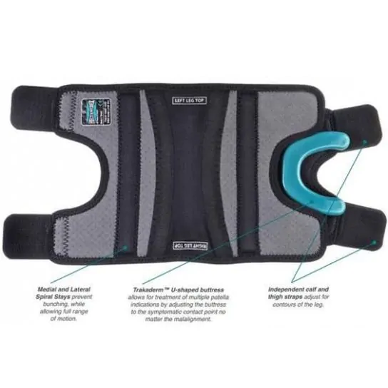 Flexible knee brace limiting the knee joint range of motion to 90