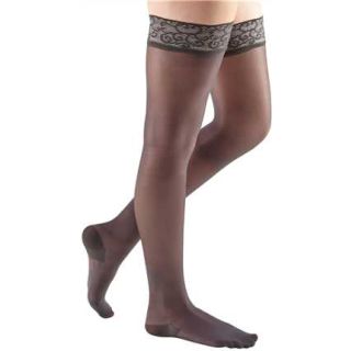 Mediven Sheer &amp; Soft 30-40 Thigh High Lace Top Band Charcoal