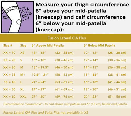 Knee Immobilizer Size Chart