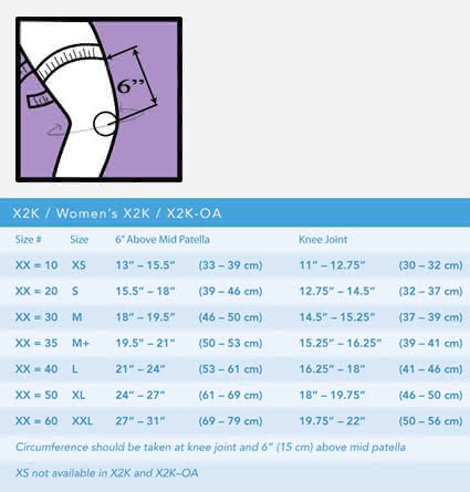 Breg Knee Brace Size Chart