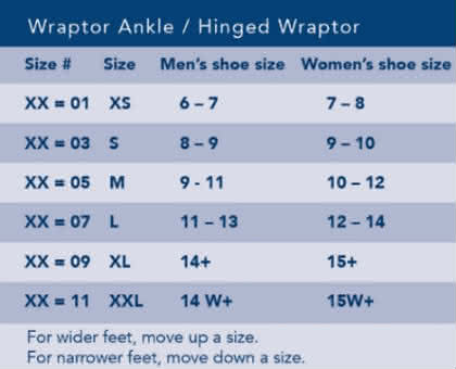 bledsoe wraptor ankle stabilizer brace sizing breg wraptor ankle brace sizing