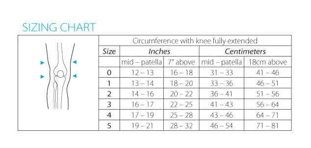 Knee Immobilizer Size Chart