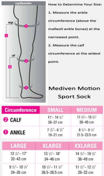 MEDIVEN MOTION SPORT SOCKS 16-20 sizing MEDIVEN MOTION SPORT SOCKS 16-20 sizing