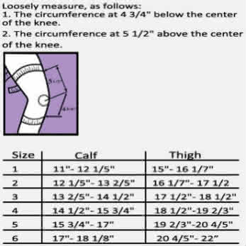 Genutrain Knee Brace Size Chart