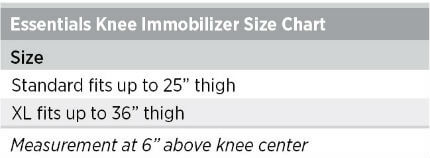 Breg Tr-Panel Knee Immobilizer sizing