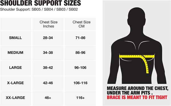 EVS SB03 Shoulder Brace sizing