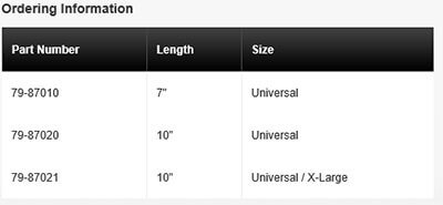 Procare Universal Cock-Up Splint sizing